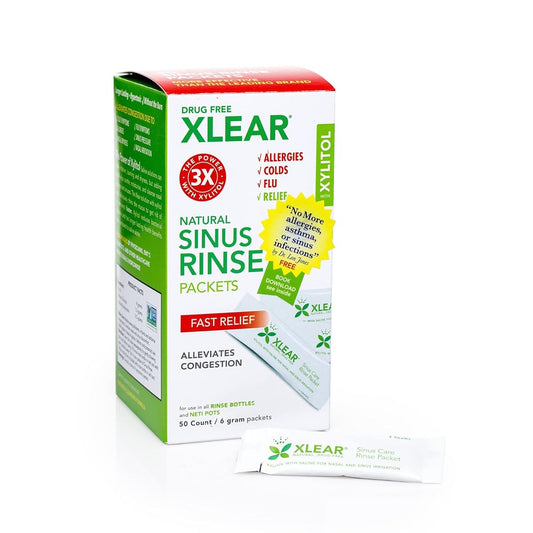 Xlear, Natural Sinus Rinse Packets, 50 Packets, 6 g Each